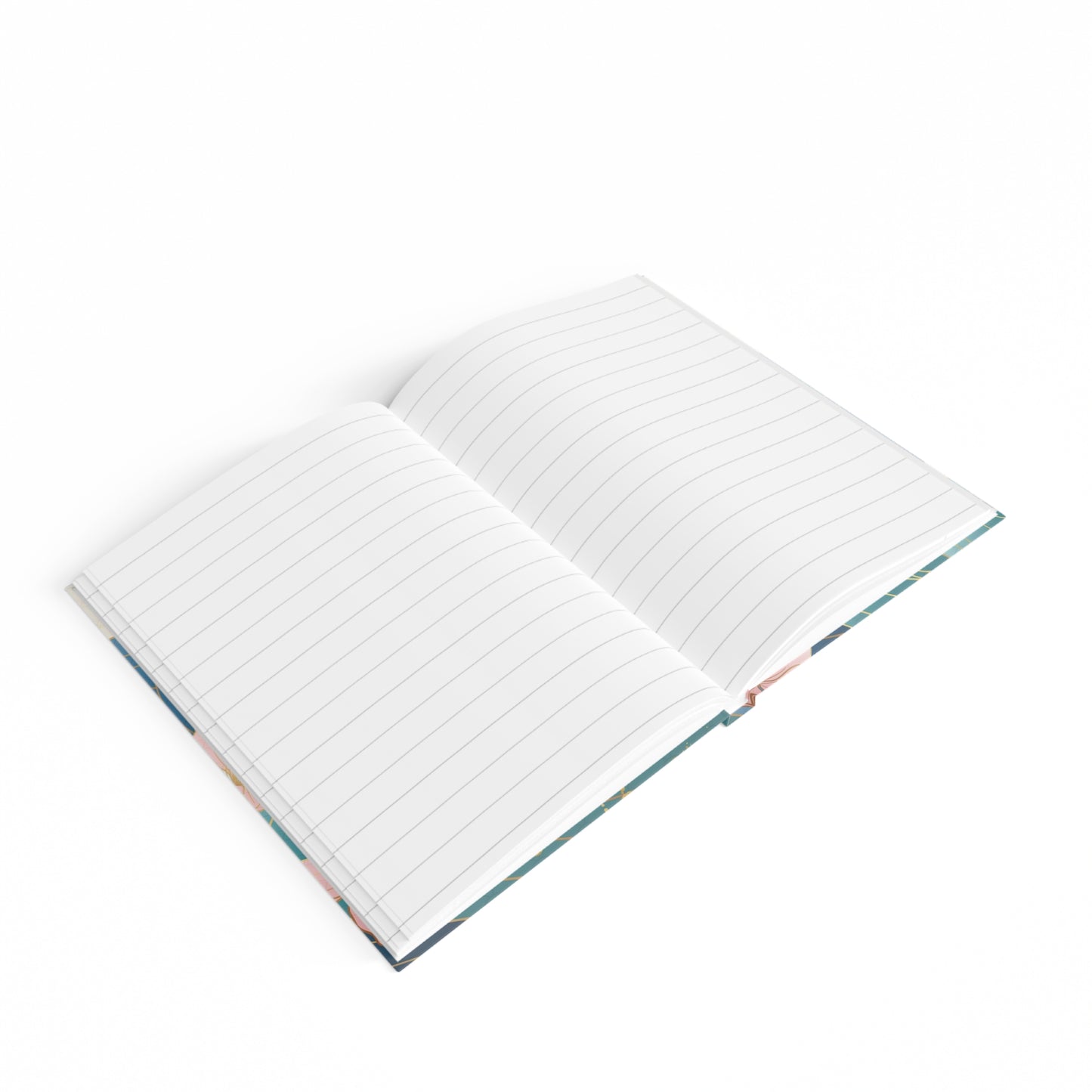 Floral Wave Ruled Journal — Blue Sakura Ocean Notebook