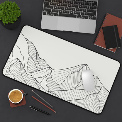 Minimal Line Art Mountain Desk Mat